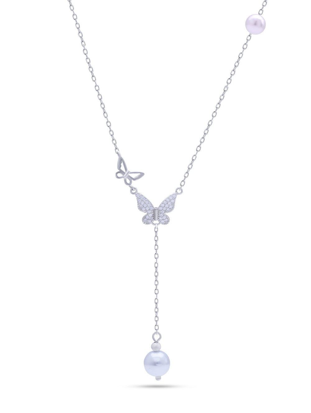 Butterfly Pearl Pure 925 Silver Necklace
