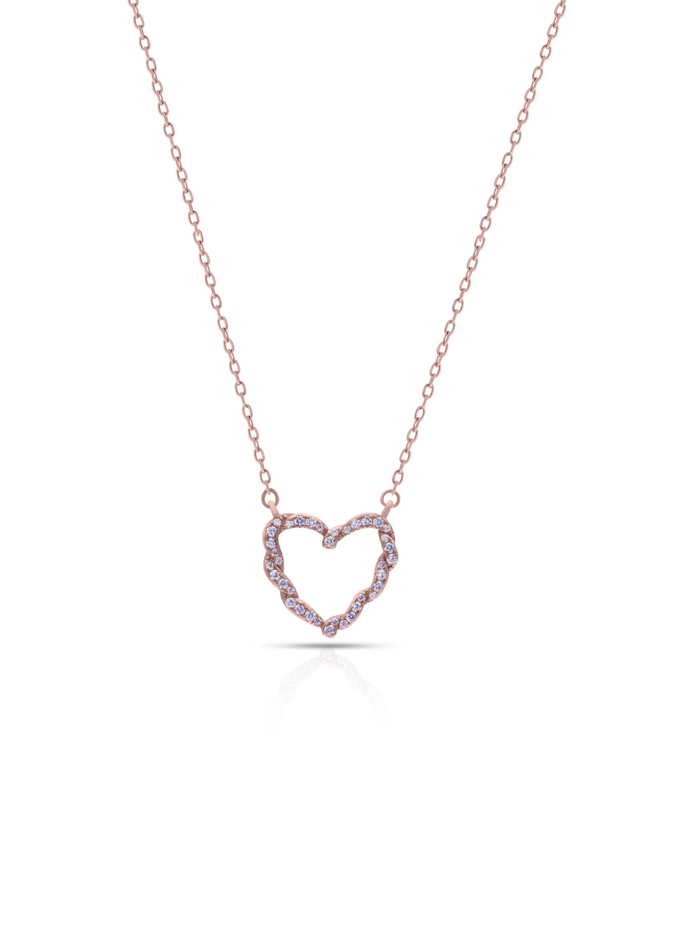 Rose Gold Heart 925 Silver Necklace|925 Pure Silver