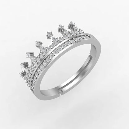 Royal Gleam 925 Silver Crown Ring For Girls and Womens Silver ring