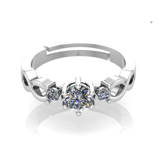 Infinity Diamond 925 Sterling Silver Ring