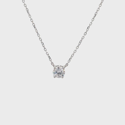 Elegant Solitaire 925 Silver Necklace for weomens
