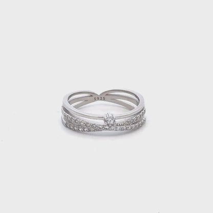 Swarovski Zircon Solitaire 925 Silver Ring