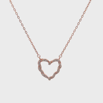Rose Gold Heart 925 Silver Necklace|925 Pure Silver